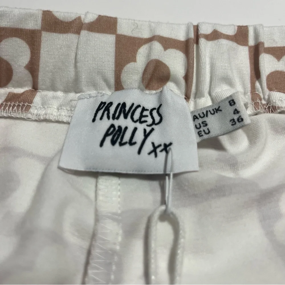 Princess Polly Cream and Brown Boot Cut Flare Pants Size 4 - Picture 3 of 7